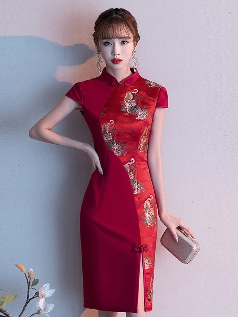 Short Qipao, Qun Kwa, Qipao Wedding, Wedding Cheongsam, Traditional Asian Dress, Chinese Traditional Dress, Chinese Style Dress, Qipao Cheongsam, Traditional Chinese Dress