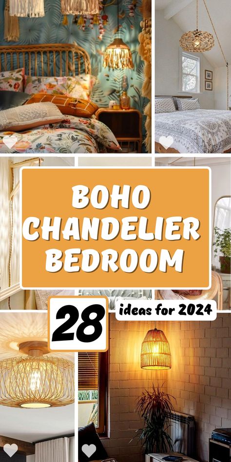 Create a stunning boho chandelier bedroom with our top 28 trending picks, blending chic and modern elements for a unique look. Our collection features DIY ideas to help you personalize your space, from beaded chandeliers to luxurious crystal fixtures. Perfect for small bedrooms or larger areas, these designs incorporate farmhouse charm and contemporary style. Transform your bedroom into a bohemian paradise, combining rustic and elegant touches to achieve the perfect balance of comfort and aesthe Beaded Chandeliers, Bedroom Solutions, Macrame Chandelier, Bohemian Elements, Boho Chandelier, Earthy Decor, Rattan Chandelier, Rattan Headboard, Small Bedrooms