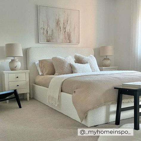 White Headboard Bedroom, Super King Bed Frame, White Ottoman, White Bed Frame, Ottoman Decor, Ottoman Storage Bed, Ottoman Storage, White Headboard, Girly Room