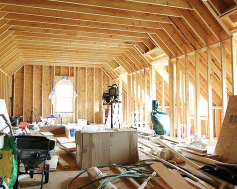 Finishing the Bonus Room Above Our Garage - Plank and Pillow Rooms Over Garage Ideas, Finished Room Over Garage, Addition Above Garage, Garage Addition Ideas, Above Garage Apartment, Alternatives To Drywall, Plank And Pillow, Room Over Garage, Room Above Garage