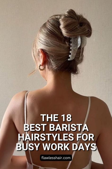 Claw Clip Updo Barista Hairstyles, Cute Claw Clip Hairstyles, Get Ready For Work, Clip Hairstyles, Claw Clip, Up Hairstyles, Hairstyles, Hair Styles, Hair