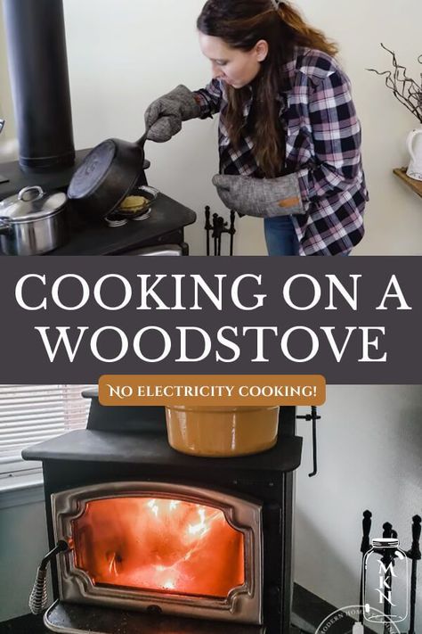 Learning how to cook on a woodstove can come in handy if the power goes out, or if you're wanting to sharpen your off-grid living skills! Come learn my best woodstove cooking tips in this post, and watch the accompanying video where I bake a pie on the woodstove. Off Grid Kitchen, Melissa K Norris, Learning How To Cook, Modern Homestead, Emergency Preparedness Food, Wood Stove Cooking, Wood Heater, Living Skills, Homesteading Skills