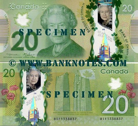 Canadian Banknote - 20 Dollars (2012) 20 Dollar Bill, No Credit Check Loans, Canadian Money, Canadian Dollar, Canadian Dollars, Banknote Collection, Dollar Banknote, Currency Design, Money Vision Board