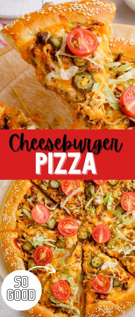 cheeseburger pizza, pizza recipe Weekday Recipes, Cheeseburger Pizza, Easy Weekday Meals, Favorite Recipes Dinner, Mouthwatering Recipes, Supper Recipes, Trending Recipes, Recipe Board, Engaging Content