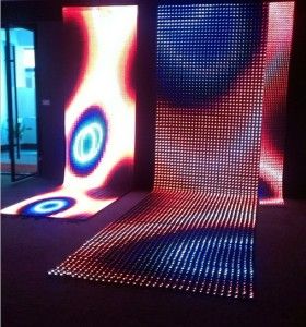 Led Net Lights, Led Mesh Screen, Led Screen Wall Design, Led Screen Design, Jon Rafman, Flexible Screen, Led Curtain Lights, Led Video Wall, Led Curtain