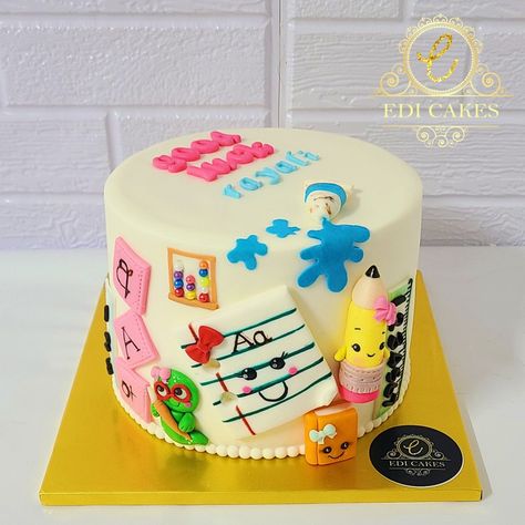 First Day of school cake by Edi cakes First Day Of School Cake, First Day Of School Party, School Cake, Kindergarten First Day, Cake Designs Birthday, School Party, Bday Cake, Cakes For Boys, School Parties