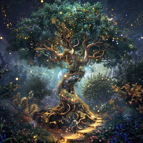 A luminous, ancient tree adorned with glowing golden roots, vibrant energy, and cosmic radiance. This magical tree is a portal of wisdom, grounding, and divine connection, representing the sacred balance of nature, energy work, and spiritual evolution. By Manta Mystic.
#TreeOfLife #HealingEnergy #SpiritualGrowth #MysticalVisions #LightCodes #ShamanicWisdom #EnergyWork Holistic Branding, Balance Of Nature, Mystic Illustration, Spiritual Evolution, Magical Tree, Sacred Mountain, Divine Connections, Connection To Nature, Ancient Tree