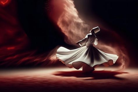 Whirling dervish performing sema ceremon... | Premium Photo #Freepik #photo #flamenco #dance #dancer-silhouette #classical-dance Dance Career, Sufi Art, Islam Art, Deep Poetry, Dancer Silhouette, Whirling Dervish, Classical Dance, Doodles Drawings, Dancing Aesthetic