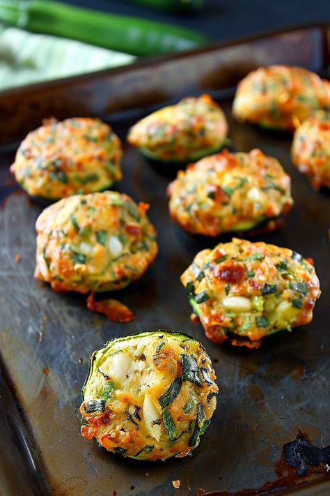 Zucchini Garlic Bites, Garlic Bites, Fresh Zucchini, Gluten Free Travel, Crowd Pleasing Appetizers, Easy Zucchini, Shredded Zucchini, Dairy Free Dessert, Fresh Chives