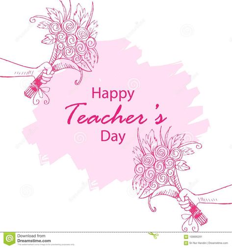 Happy Teacher Day Card Design, Teachers Day Card Design, International Teachers Day, Happy Teachers Day Card, Hand Rose, Teachers Day Card, Teacher Day, Pink Day, Happy Teachers Day