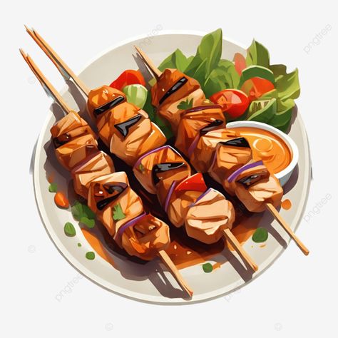 savory skewers showcase illustration food satay delicious png Illustration Food, Transparent Image, Skewers, Png Transparent, Png Image, Free Download, Mural, Clip Art, For Free