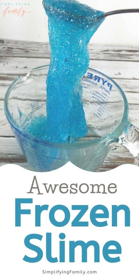 Making Science fun. Slime is a fun way to bring science alive. This Frozen slime recipe is a great science experiment to show how polymers work. #slimerecipe #scienceexperimentforkids #frozenglitterslime Frozen Slime, Junior Kindergarten, Fun Slime, Frozen Crafts, Frozen Decorations, Snowflakes Art, Disney Recipes, Summer Camp Crafts, Travel Crafts