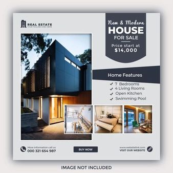 Real Estate Banner, Inmobiliaria Ideas, Real Estate Advertising, Estate House, Real Estate Marketing Design, Ads Creative Advertising Ideas, Real Estate Ads, Real Estate Flyer Template, Real Estates Design