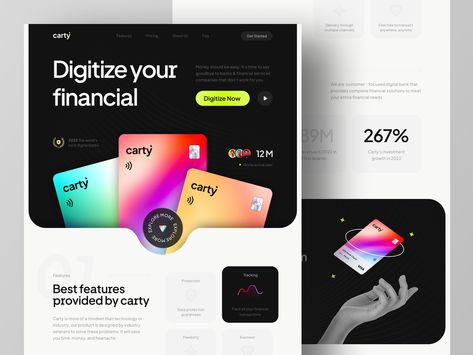 Pretty Web Design, Digital Banking, Landing Page Website, Card Ui, Business Web Design, Ui Design Website, Banking App, Webpage Design, Dashboard Design