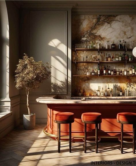 Art Deco Wine Bar, Speakeasy Bar Design, Moody Bar, Statement Marble, Interior Design Tools, Speak Easy, Beige Paint, Bar Interior Design, Bar Vintage