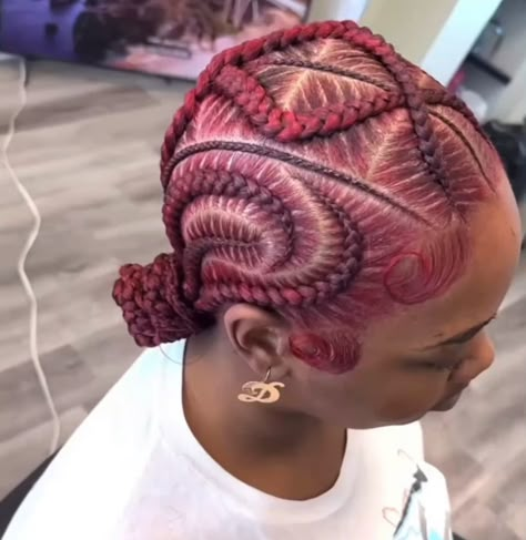 Braider Business, Red Cornrows, Four Braids Cornrow, Knotless Braids Bohemian, Box Braids Protective Styles, Four Braids, Cornrow Ponytail Styles, Afrocentric Hair, Braids Bohemian