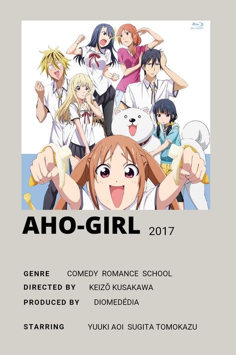 Anime Sign, Aho Girl, Anime Minimalist Poster, Comedy Anime, Animes To Watch, Poster Anime, Minimalist Posters, Attack On Titan Eren, Minimal Poster