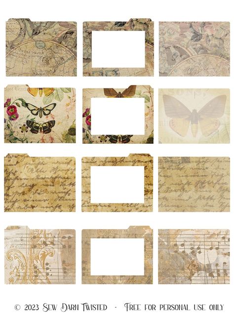 Free Vintage Ephemera Junk Journal Printables from SewDarnTwisted @ Ko-fi.com Ephemera Printables Free, Specimen Cards, Happy Planner Free Printable, Assemblage Art Collage, Journal Printables Free, Junk Journal Printables, Printable Journal Cards, Scrapbook Printables Free, Free Vintage Printables