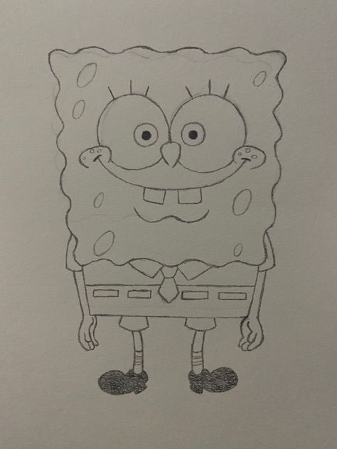 Cool Spongebob Drawings, Sponge Bob Drawing Ideas, Sponge Bob Sketch, Things To Draw Spongebob, Spongebob Sketch, Cartoon Drawing Ideas, Cartoon Characters Drawing, رسم كاريكاتير, Disney Character Drawings