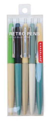 Kikkerland Retro Pens, Set of 5, Multi (amazon.com) Pretty Pens, Art Tools, Rollerball Pen, Retro Color, Pen And Paper, Lovely Things, Ballpoint Pens, Pen Sets, Writing Instruments