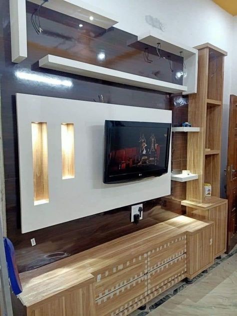 Tv Room Designs, Tv Cupboard Design, Wardrobe Laminate, Tv Cabinet Design Modern, Small Space Bathroom Design, Laminate Design, Wardrobe Laminate Design, Led Unit, Modern Room Design