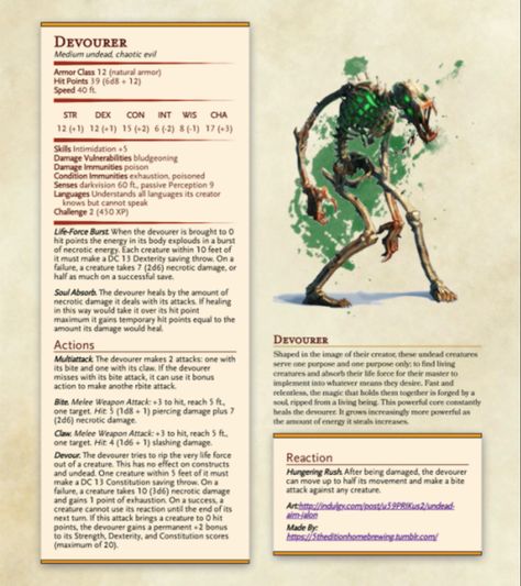 Low Level Dnd Monsters, Dnd Low Level Monster, Dnd Enemies Low Level, Dnd 5e Homebrew Monsters Low Level, Dnd Monsters Low Level, Dnd Undead, Book Monster, Dnd 5, Undead Army