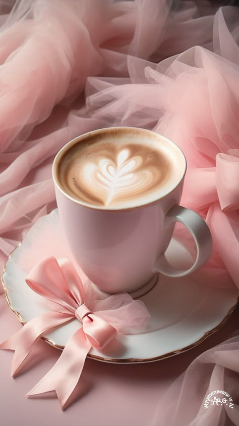 Beautiful Coffee Pictures, Pink Coffee Aesthetic, Coffee Cafe Aesthetic, Pink Coffee Cup, Rain And Coffee, Pink Coffee Cups, Good Morning Coffee Gif, Coffee World, Pink Cottage