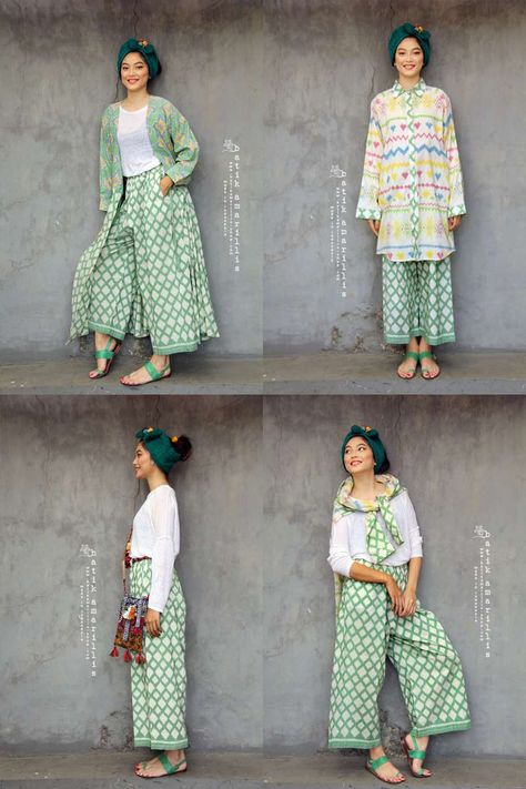 Batik Pants, Silk Dresses Outfit, Fashion Batik, Batik Amarillis, Batik Kebaya, Silk Dresses, Oversized Top, Craft Activities For Kids, Craft Activities