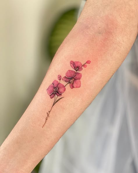 30+ Orchid Tattoos: Top Ideas & Designs, Symbolism, Meaning - 100 Tattoos Watercolor Orchid Tattoo, Purple Orchid Tattoo, Orchid Tattoo Meaning, Orchid Tattoos, Orchid Flower Tattoos, Tattoos Infinity, Orchid Tattoo, Lavender Tattoo, Small Forearm Tattoos