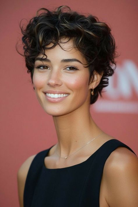 Black Curly Pixie Haircut, Pixie Cut On Curly Hair, Curls On Short Hair Black Women, Pixie Cut Highlights, Modern Curly Hairstyles, Short Curly Hair With Layers, Pixie Haircut Curly Hair, Curly Pixie Haircut, Short Curly Haircut