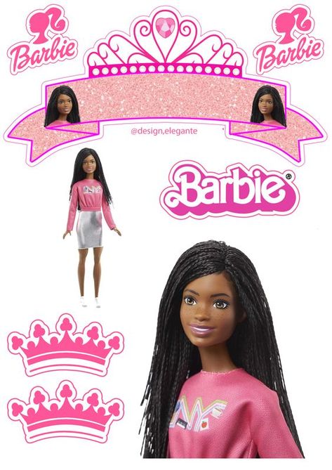 Topo de bolo Barbie Negra 🥰 Cake Stickers, Paper Dolls Diy, Barbie Birthday Party, Barbie Cake, Barbie Movie, Barbie Birthday, Barbie Party, Print Ideas, Black Barbie