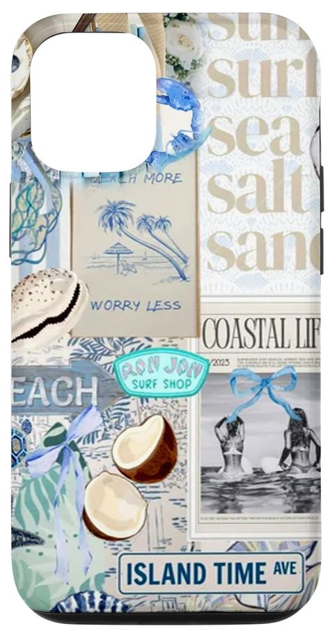 PRICES MAY VARY. Beachy Blue Coquette Collage Art - Preppy and Cute Aesthetic - Sand- Beach, Coconut, Surf, Sea, Salt, Island Two-part protective case made from a premium scratch-resistant polycarbonate shell and shock absorbent TPU liner protects against drops Printed in the USA Easy installation Cute Collage Phone Cases, Beachy Phone Case, Beach Phone Case, Summer Phone Cases, Preppy Beach, Beachy Aesthetic, Collage Board, Buy Iphone, Aesthetic Phone Case