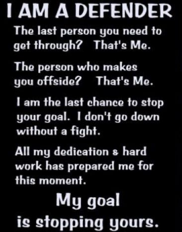 Field Hockey Goalie Quotes, Football Defenders Quotes, Field Hockey Inspirational Quotes, Soccer Defender Quotes, Field Hockey Quotes Motivational, Goalkeeper Quotes Motivation, Hockey Motivational Quotes, Handball Quotes, Defender Quotes