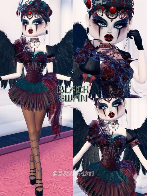 Swan Lake Dress To Impress, Black Swan White Swan, Horror Movie Outfits, Lake Theme, Berry Avenue Fits, Outfits Hacks, Swan Dress, Dti Hacks, Dancer Dress