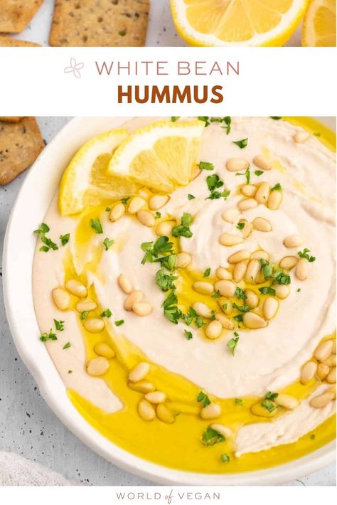 Creamy White Bean Hummus Dip Vegetable Hummus, White Bean Hummus Recipe, Navy Bean Recipes, Bean Dips, Iron Diet, Snacks Homemade, White Bean Hummus, Hummus Recipes, Bean Hummus