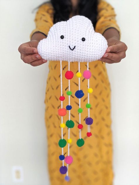 Amigurumi cloud free crochet pattern | Asmi Handmade Cloud Amigurumi Free Pattern, Crochet Clouds Pattern Free, Bedroom Lightshade, Cloud Crochet Pattern Free, Crochet Cloud Pattern Free, Stuffies Crochet, Crochet Cloud Pattern, Amigurumi Cloud, Crochet Moon