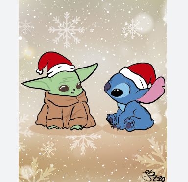 babby yodaand stich Stitch Christmas Wallpaper, Yoda And Stitch, Baby Yoda Wallpaper, Merry Christmas Wallpapers, Baby Yoda Christmas, Yoda Christmas, Cute Merry Christmas, Yoda Wallpaper, Christmas Wallpapers