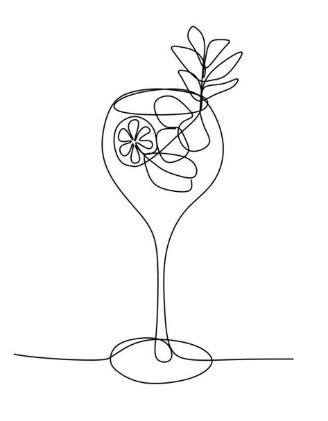 Mohito one line Vector drawing. Continuous line Drink with lime and Ice cubes isolated Illustration. Hand drawn icon for design art, t-shirt printing, bar or restaurant label, postcard, party poster. Drinks Line Art, Lineart Embroidery, Line Vector, Hand Drawn Icons, Shirt Printing, Continuous Line, Party Poster, Vector Drawing, T Shirt Printing