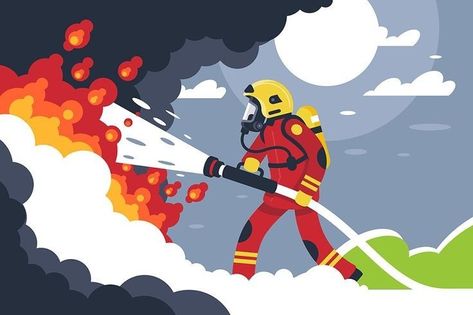 happyzenmonk Fire Concept, Firefighter Art, Fire Vector, Origami Diagrams, Hot Wheels Garage, Adobe Illustrator Vector, Baba Image, Fire Prevention, Police Women