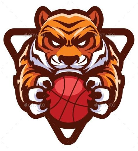 Tiger Basketball, Basketball Mascot, Aggressive Animals, Tiger Mascot, Ball Basketball, Strong Symbol, Symbol Tattoo, Logo Mascot, Photographer Business Cards