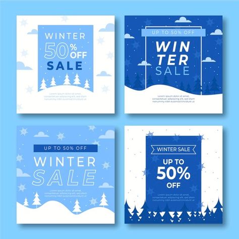 January Social Media Posts, Winter Graphic Design, Snowflakes Drawing, Start Of Winter, Winter Instagram, Winter Design, Sale Banner, Web Banner, Winter Sale