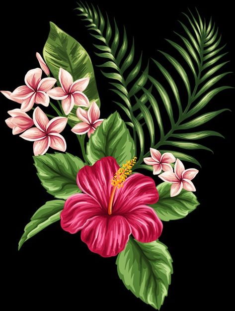 Flower Pot Drawing, Hawaiian Flower Drawing, Decoration Craft Ideas, Tropical Flower Tattoos, Pot Drawing, Hibiscus Flower Drawing, Hawaiian Flower Tattoos, Beautiful Wall Painting, Sunflower Drawing