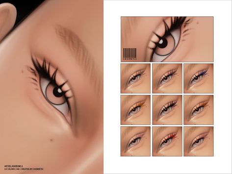 Cc Makeup, Glossy Eyeshadow, Sims 4 Cc Eyes, Y2k Makeup, 80s Makeup, The Sims 4 Skin, Makeup Cc, Cat Eye Lash, Sims 4 Cc Makeup