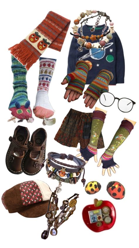 #twee #weirdgirl #weirdboy #cute #whimsical #outfit #pretty #weird #cute #2000s #masc Weird Girl Outfits Aesthetic, Weird Clothing Style, Weirdgirl Outfits, Mismatched Outfit Ideas, Twee Style Aesthetic, Weird Core Outfit Ideas, Trinket Core Outfit, Twee Outfit Aesthetic, Whimsical Twee Aesthetic