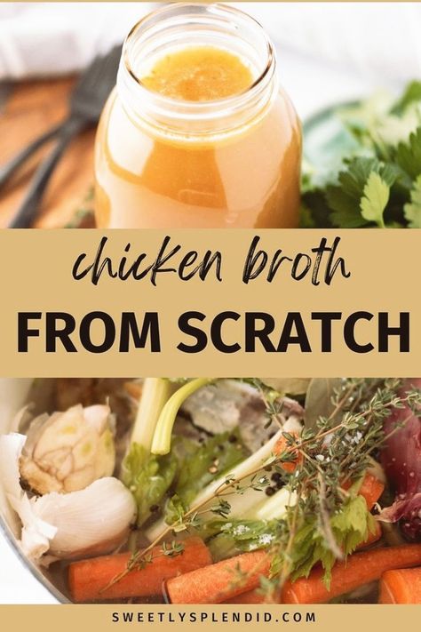 Chicken Broth From Bones, Chicken Scraps, Home Made Chicken Broth, Chicken Broth Recipe, Chicken Bone Broth Recipe, Chicken Broth Soup, Homemade Chicken Broth, Make Chicken Broth, Chicken Broth Recipes