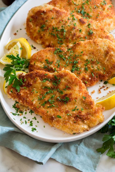 Chicken Schnitzel Chicken Schnitzel Recipe, Pan Fried Bread, Pan Chicken Breast, Fried Breaded Chicken, Pan Fried Chicken Breast, Schnitzel Recipe, Schnitzel Recipes, Chicken Schnitzel, Chicken Skillet Recipes