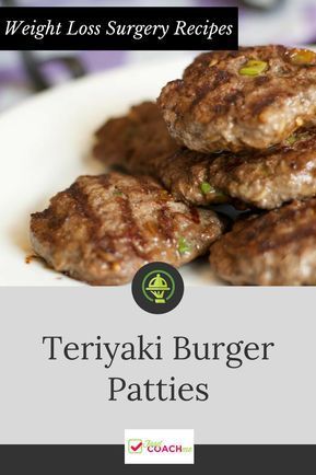 High Protein Burger, Low Carb Burger Recipes, Teriyaki Burger, Cointreau Cocktail, Protein Burger, Bariatric Recipes Sleeve, Bypass Recipes, Protein Dinner Recipes, Easy Protein Meals