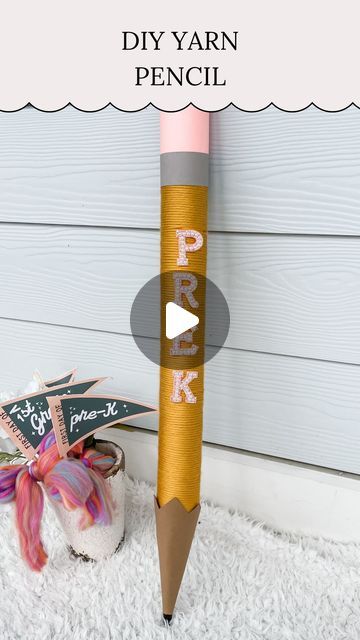 Kelsi Savage on Instagram: "✏️ Back to School DIY ✏️ #walmartpartner⁣ ⁣ When I found this thick yellow yarn @walmart I knew it would be perfect to add to a DIY pool noodle pencil!! These are so fun to make for a back to school photo prop or decoration and I found all the supplies at Walmart! Just cut your pool noodle in half, wrap with the yarn using hot glue and then use card stock to create a pencil look! You can also use sticker letters to represent their grade!⁣ .⁣ .⁣ .⁣ .⁣ #diy #diycraft #backtoschool #diycrafts #backtoschoolcrafts #abc123 #diydecor #craftymom" Pool Noodle Pencil Back To School, Pool Noodle Pencil Diy, Sticker Letters, Yellow Yarn, Photo Hacks, Diy Pencil, Broken Crayons, Back To School Crafts, Pool Noodle