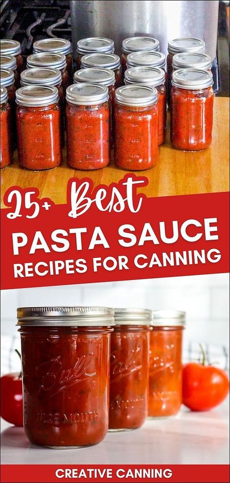 Discover 25+ best pasta sauce recipes for canning and learn how to safely preserve your favorite sauces at home. From garlic basil tomato sauce to homemade pizza sauce and vodka sauce, these tested recipes ensure delicious, safe canning results. Find more preserving tomatoes, pasta sauce ideas, homemade pasta sauce, and Canning Recipes for Beginners at creativecanning.com. Pasta Sauce Canning Recipe, Pasta Sauce Ideas, Canning Pasta Sauce, Best Pasta Sauce Recipe, Homemade Tomato Pasta Sauce, Best Pasta Sauce, Recipes For Canning, Cherry Tomato Pasta Sauce, Sauce Ideas