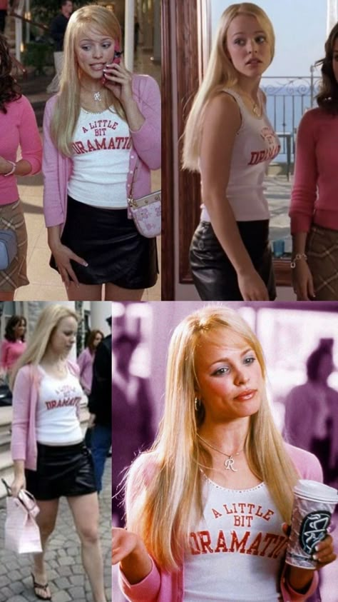 Iconic Regina George Outfits, Iconic 2000s Outfits, 2000s Halloween Costume, 2000s Makeup Looks, Mean Girls Outfits, 2000s Outfit, Burn Book, 2000s Outfits, Regina George